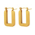 Geometric U-Shape Rectangle Earrings – 18K Gold Plated or Silver Stainless Steel Minimalist Drop Studs