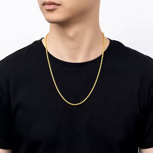 Bold Rope Chain Necklace in Gold – Stainless Steel, Multiple Thicknesses & Lengths