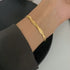 Twisted Herringbone Gold Bracelet – Stainless Steel, Bold & Elegant Everyday Jewelry, Minimalist Style