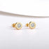 Roman Numeral Stud Earrings with CZ Center, Stainless Steel, Hypoallergenic, Gold, Silver & Rose Gold for Women & Men