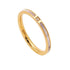 Stackable Ring with Mother of Pearl & CZ – 18K Gold Plated Stainless Steel, Elegant Dainty Band for Layering