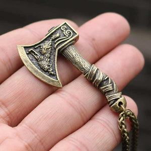 Men’s Viking Axe Pendant Necklace – Stainless Steel, Available in Gold, Silver & Black Finishes