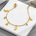 Stainless Steel Multi-Charm Dangle Anklet or Bracelet – Star, Heart, CZ Accents – Gold, Silver & Rose Gold Ankle Jewelry