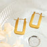 Geometric U-Shape Rectangle Earrings – 18K Gold Plated or Silver Stainless Steel Minimalist Drop Studs