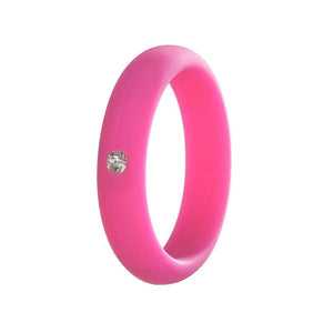 5MM Silicone Ring with Sparkling CZ Diamond – Slim, Flexible & Stylish Alternative for Active Lifestyles