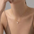 Gold Plated Stainless Steel Necklace with Heart-Shaped Mother of Pearl Pendant – Elegant Minimalist Jewelry