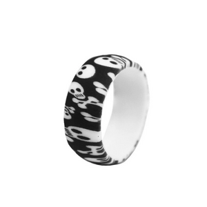 Skull Fiber Silicone Ring for Men – Edgy Rubber Band with Textured Grip, Durable Design & Bold Attitude