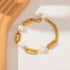 18K Gold Plated Stainless Steel Freshwater Pearl Bracelet – Chunky Gold Link Chain Minimalist Jewelry for Women