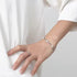 Dainty Pearl Beaded Chain Bracelet, Double Layer Stainless Steel in Gold or Silver, Adjustable Fit