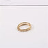 Double Layer Beaded Chain Ring – 18K Gold Plated Stainless Steel Statement Band with Minimalist Stacked Design
