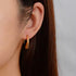 Minimalist Oval Loop Drop Earrings, Long Hook Dangle Earrings, Stainless Steel Design in Gold and Silver Tones