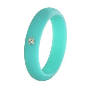 5MM Silicone Ring with Sparkling CZ Diamond – Slim, Flexible & Stylish Alternative for Active Lifestyles