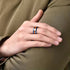 8mm Blue Tungsten Carbide Wedding Band Ring with Wood Inlay – Rustic & Modern Style for Men and Women – Comfort Fit