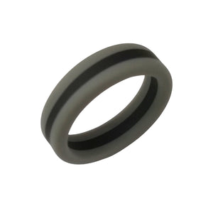 Triple Band Silicone Ring for Men – Sandwich Band For Women – Durable, Flexible Design with Distinctive Middle Stripe Accent