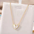 Gold Plated Stainless Steel Necklace with Heart-Shaped Mother of Pearl Pendant – Elegant Minimalist Jewelry