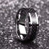 8mm Tungsten Carbide Ring for Men with Black Carbon Fiber Inlay – Available in Blue or Silver Finish – Wedding Band