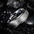 8mm Tungsten Carbide Wedding Band – Laser Engraved Celtic Knot Ring with Stepped Edges and Matte Brushed Finish