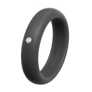 5MM Silicone Ring with Sparkling CZ Diamond – Slim, Flexible & Stylish Alternative for Active Lifestyles