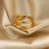 Adjustable Double Layer Open Ring – 18K Gold Plated Stainless Steel, Minimalist Bold Design, Everyday Statement Band