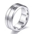 8mm Silver Tungsten Carbide Wedding Band for Men – Center Groove Matte Finish Comfort Fit Ring – Durable Design