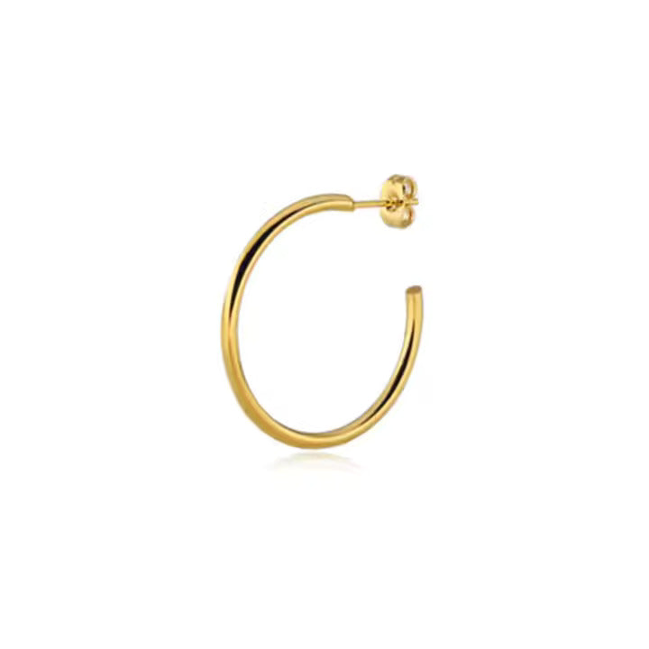 Stainless Steel Hoop Earrings for Men & Women, Gold & Silver Huggie Hoops, Hypoallergenic Everyday Jewelry