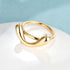 Gold Plated Knot Ring for Women, Stainless Steel Minimalist Geometric Band, Everyday Stackable Jewelry