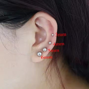 Classic Ball Stud Earrings for Men & Women, Stainless Steel, Gold & Silver, Hypoallergenic Polished Round Jewelry