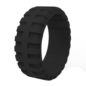 Men's Tire Pattern Silicone Wedding Ring – Durable Rubber Design, Comfortable Fit, Great for Active Lifestyle