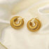 Gold Plated Stainless Steel Chunky Hollow Hoop Earrings – Spiral Screw Thread Design, Bold and Stylish Statement