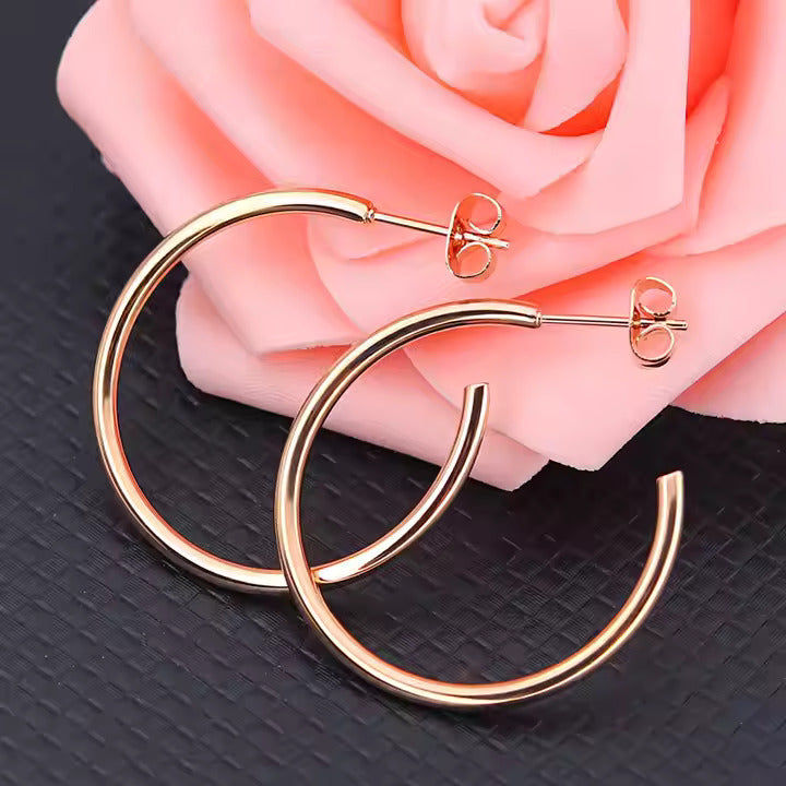 Stainless Steel Hoop Earrings for Men & Women, Gold & Silver Huggie Hoops, Hypoallergenic Everyday Jewelry