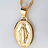 Virgin Mary Pendant Necklace – Stainless Steel Oval Religious Medal Jewelry for Women, Faithful Style