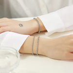18K Gold & Silver Plated Rope Chain Bracelet for Women – Adjustable Stainless Steel Twisted Chain, Everyday Jewelry