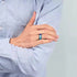 8mm Black Tungsten Carbide Wedding Band – Crushed Blue Purple Shell Inlay Ring – Durable Comfort Fit for Men & Women