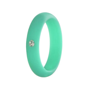 5MM Silicone Ring with Sparkling CZ Diamond – Slim, Flexible & Stylish Alternative for Active Lifestyles