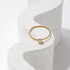 Solitaire Oval CZ Engagement Ring for Women, Thin Rope Chain Band, 18K Gold Plated Stainless Steel Wedding Ring