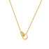 Stainless Steel Double Ring Necklace – Interlocking CZ Eternity Circles, Minimalist Jewelry in Gold and Silver