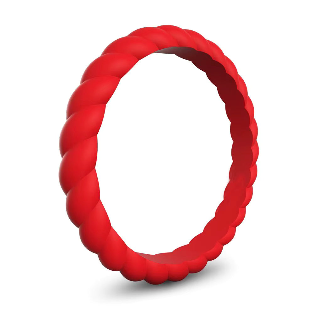 Twist Design Silicone Ring for Men – Soft Rubber Spiral Band, Flexible & Durable, Perfect for Active Lifestyles