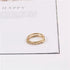Double Layer Beaded Chain Ring – 18K Gold Plated Stainless Steel Statement Band with Minimalist Stacked Design
