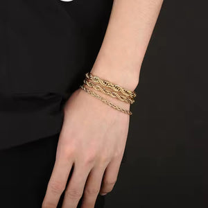 Men's Rope Chain Bracelet, Stainless Steel, Braided Design, Gold & Silver Color, Bold Everyday Jewelry