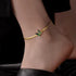 Gold Plated Stainless Steel Green Butterfly Anklet – Dainty Women’s Chain Ankle Bracelet for Summer & Beachwear