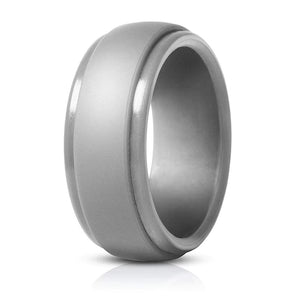 Men's Edge Silicone Ring – Stylish Comfort Fit Wedding Band with Dual Finish Design for Workout & Everyday Wear
