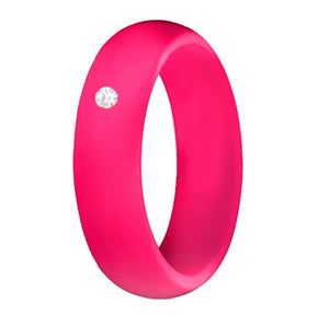 5.7MM Silicone Ring with Sparkling CZ Diamond – Lightweight, Flexible & Stylish Band for Everyday Comfort