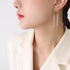 18K Gold Plated U-Shape CZ Drop Stud Earrings for Women, Geometric Stainless Steel Minimalist Dangle Jewelry