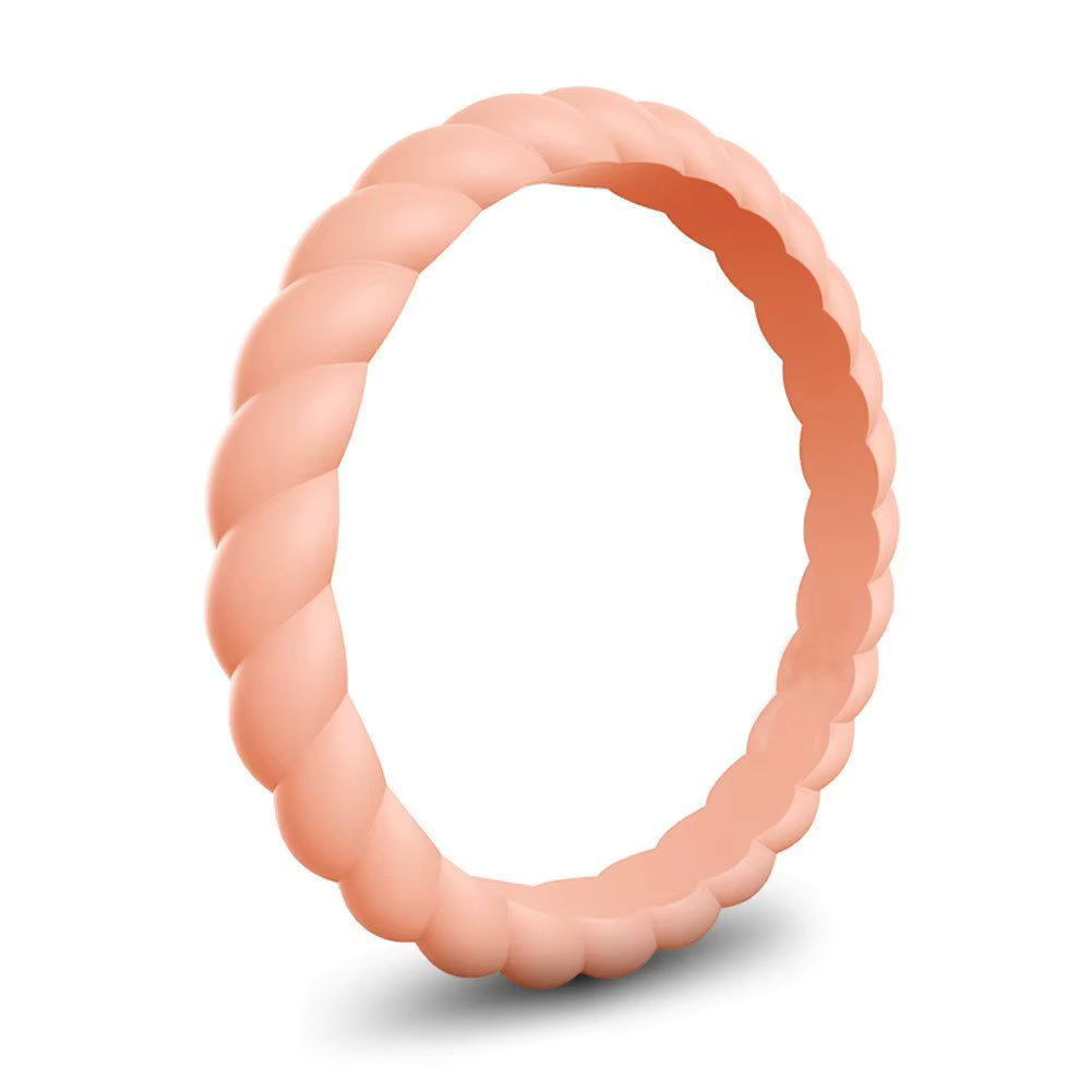 Twist Design Silicone Ring for Men – Soft Rubber Spiral Band, Flexible & Durable, Perfect for Active Lifestyles
