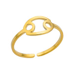 Adjustable Zodiac Ring for Women, 12 Constellations Aesthetic Stainless Steel Rings in Gold & Silver, Horoscope Jewelry