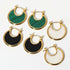 Gold Plated Crescent Moon Dangle Earrings – Minimalist Stainless Steel Drop Design with Boho Gemstone Accents