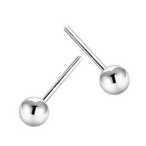 Classic Ball Stud Earrings for Men & Women, Stainless Steel, Gold & Silver, Hypoallergenic Polished Round Jewelry