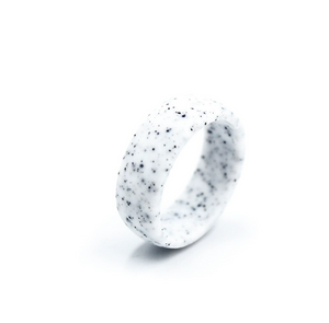 Galaxy-Inspired Fiber Silicone Ring – Black or White with Starry Dot Pattern, Flexible & Unique Men's Band
