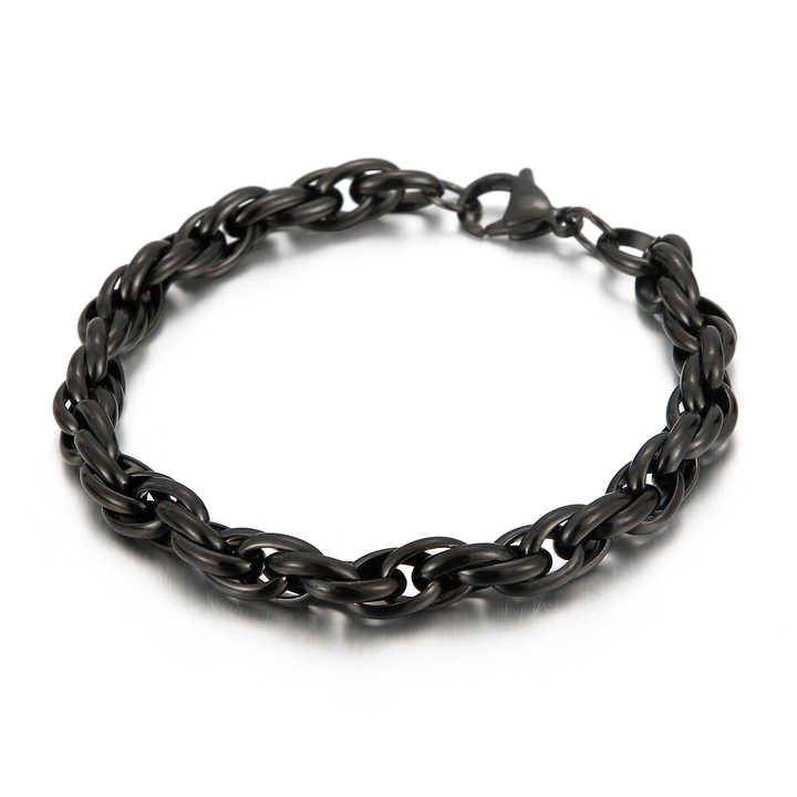 Men’s Black Cuban Link Stainless Steel Bracelet – Bold, Durable, Stylish Jewelry for Everyday Wear