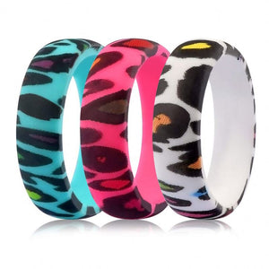 Trendy Silicone Leopard Pattern Ring – Soft Flexible Band with Embossed Animal-Inspired Texture for Daily Comfort